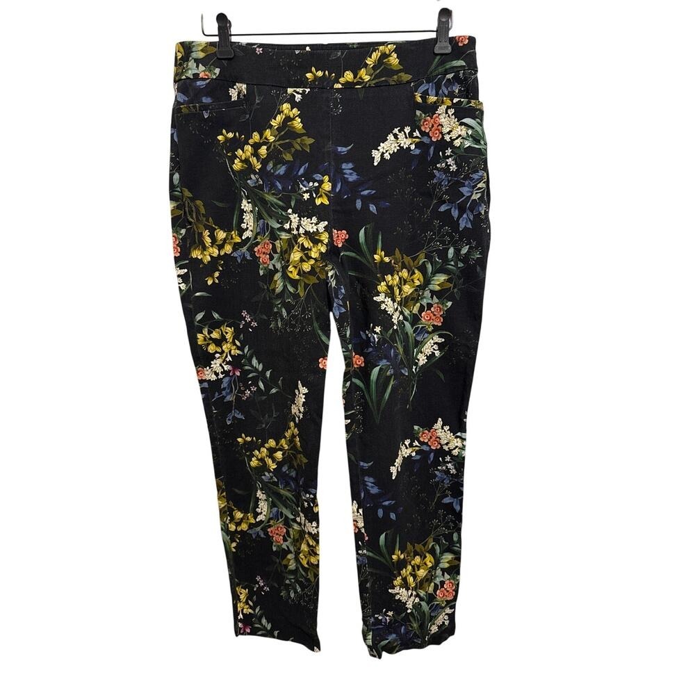 Chicos So Slimming Brigitte Collection Ankle Pants Black Floral Tummy Control 10 - Picture 13 of 13